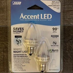 💞 New 2-Pack Accent Electric LED Night Light & Small Lamp Bulbs